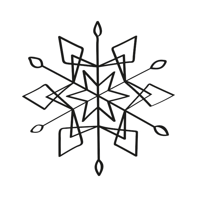 Ilustración de copo de nieve en estilo Art Ink