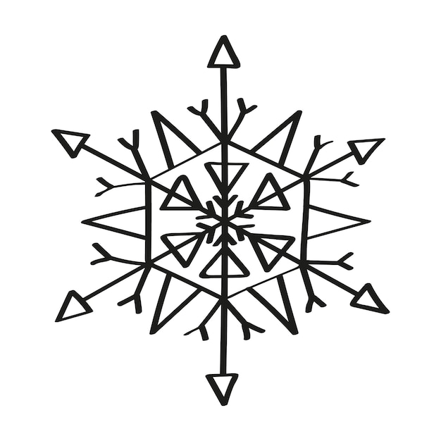 Ilustración de copo de nieve en estilo Art Ink