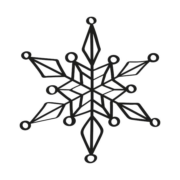 Ilustración de copo de nieve en estilo Art Ink