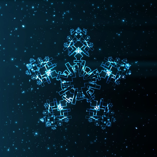 Ilustración de copo de nieve de fantasía abstracta