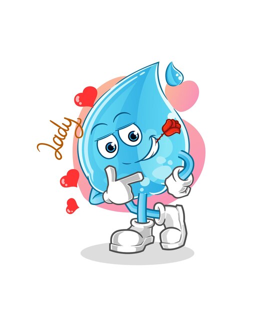 Ilustración de coqueteo de gota de agua. vector de personaje