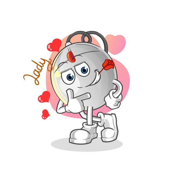 Ilustración de coqueteo de ratón de computadora. vector de personaje