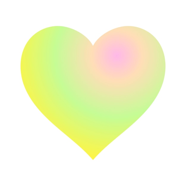 Ilustración de corazón aislado en gradiente en blanco