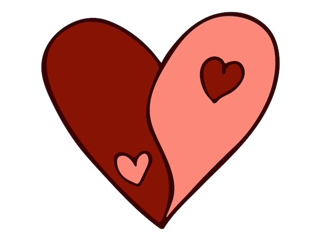 Vector ilustración de corazón dibujado a mano simple aislado en un fondo blanco lindo garabato de corazón de san valentín