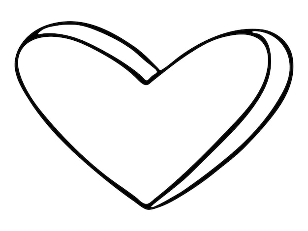 Ilustración de corazón dibujado a mano simple Lindo doodle de corazón de San Valentín Clipart de amor