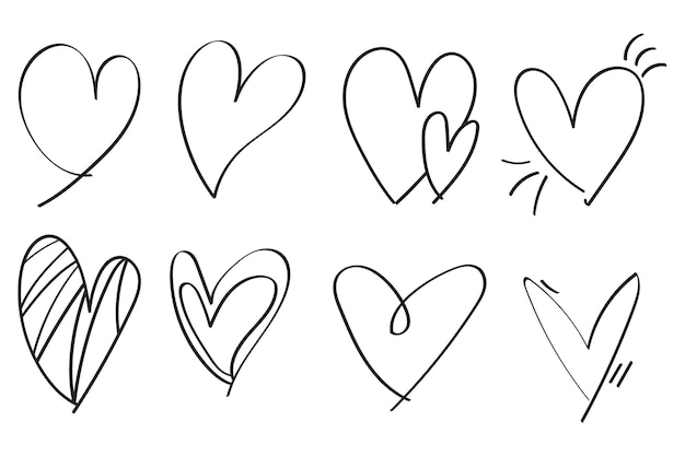 Ilustración de un corazón dibujado a mano
