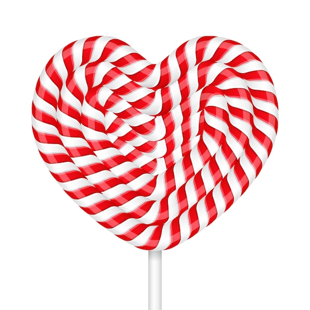 Ilustración de un corazón hecho de caña de caramelo vector eps10