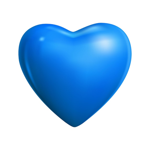 Ilustración de corazón icono de corazón estilo de renderización 3D aislado en fondo blanco