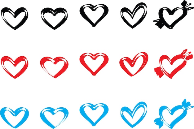 Ilustración de corazón icono de diseño de corazón planoSímbolo de amor de San Valentín moderno plano para el diseño de sitios web