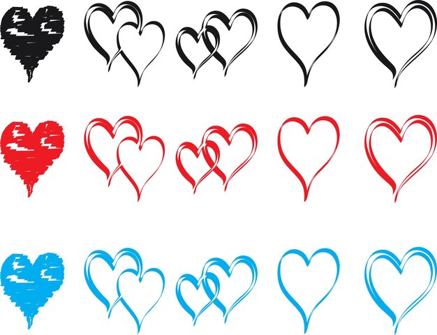Ilustración de corazón icono de diseño de corazón planoSímbolo de amor de San Valentín moderno plano para el diseño de sitios web