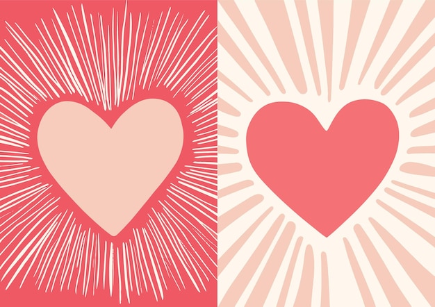 Ilustración de corazón minimalista para una tarjeta de San Valentín