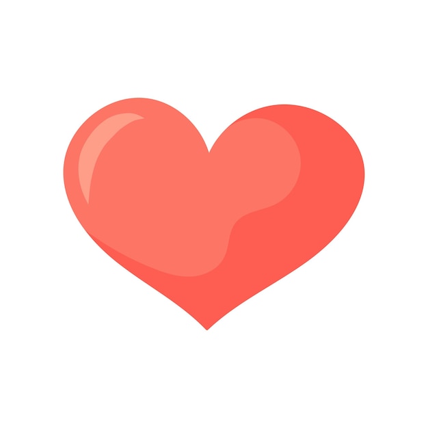 Ilustración de corazón vectorial plano para la tarjeta de felicitación del día de San Valentín cartel de cartel de impresión adhesivo de camiseta