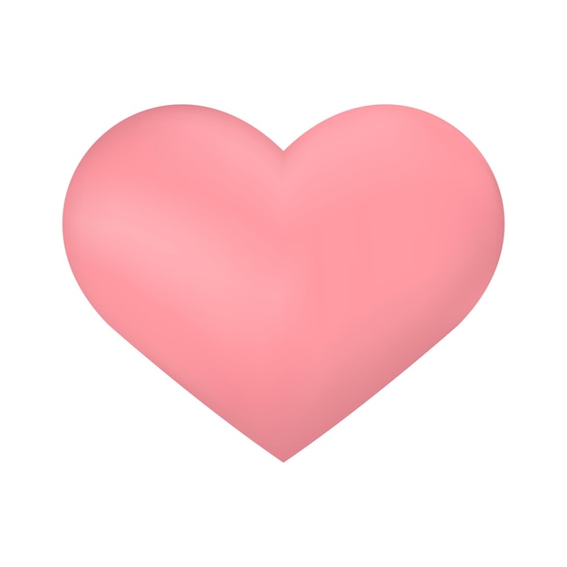 Ilustración de corazón vectorial sobre fondo blanco