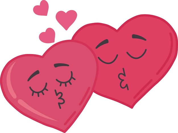 Ilustración de los corazones de los amantesIlustración vectorial para el día de San Valentín Emociones felices amorRetro