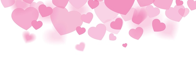 Ilustración de corazones de amor de banner de colores dulces