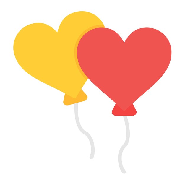 Ilustración de corazones planos en globo