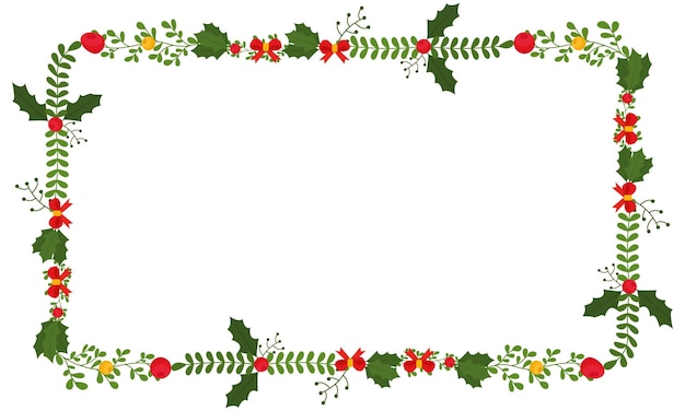Ilustración de corona de Navidad dibujada a mano en un blanco