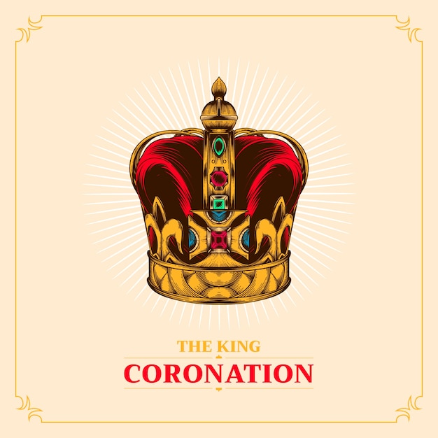 Ilustración de coronación dibujada a mano