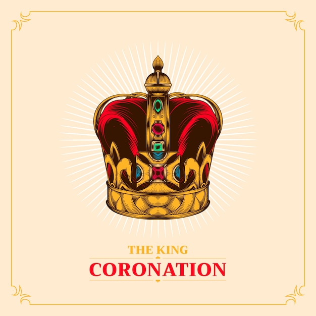 Vector ilustración de coronación dibujada a mano