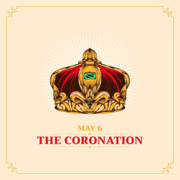 Ilustración de coronación dibujada a mano