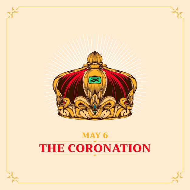 Vector ilustración de coronación dibujada a mano