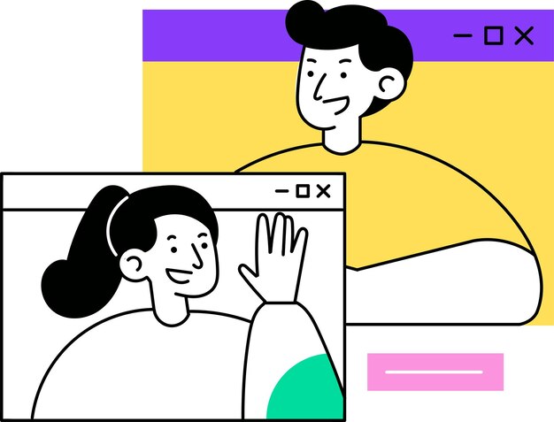 Ilustración corporativa de la actividad de trabajo en equipo