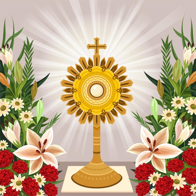 Ilustración del corpus christi dibujada a mano