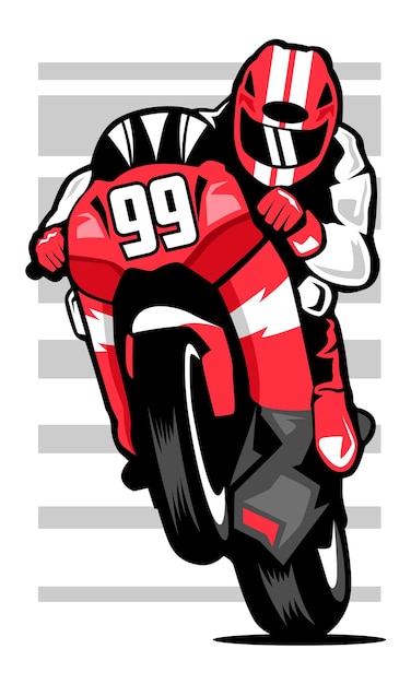 Vector ilustración de corredor de motos