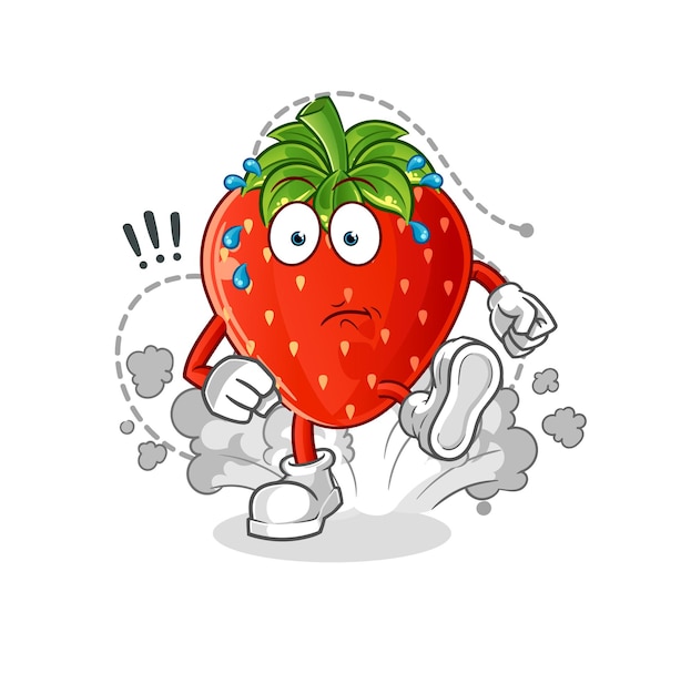 Ilustración corriente de fresa. vector de personaje