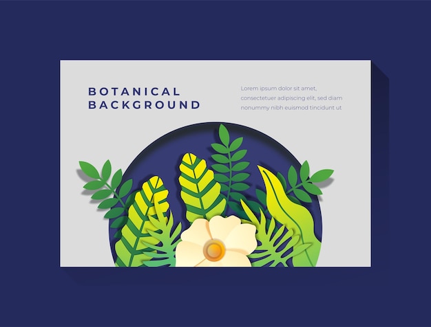 Ilustración de corte de papel botánico