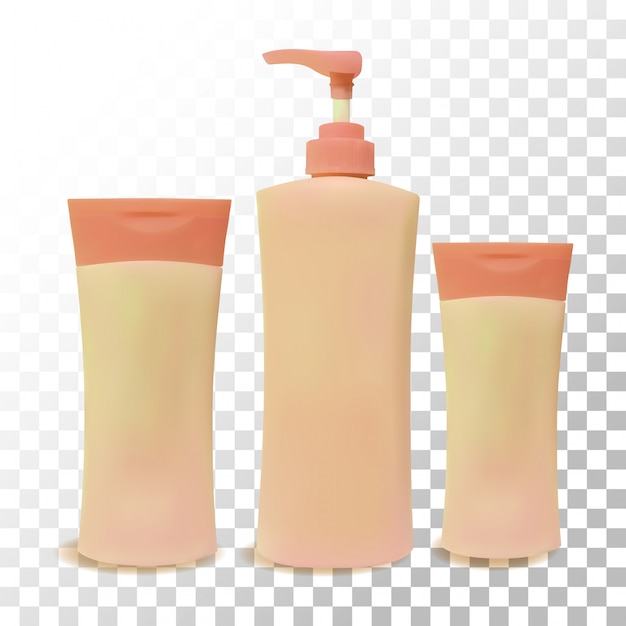 Vector ilustración de cosméticos realistas en transparente