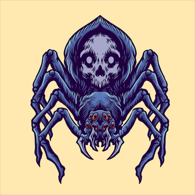 Ilustración de cráneo araña