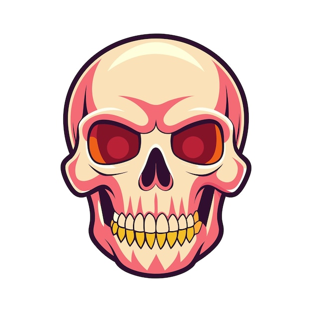 Ilustración de cráneo de arte pop moderno para camisetas y carteles Diseño de cráneo vibrante para Hallowee