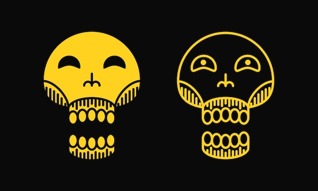 Vector ilustración del cráneo. logotipo de línea, simple y aterrador. uso para el diseño de logotipos, iconos, símbolos y camisetas