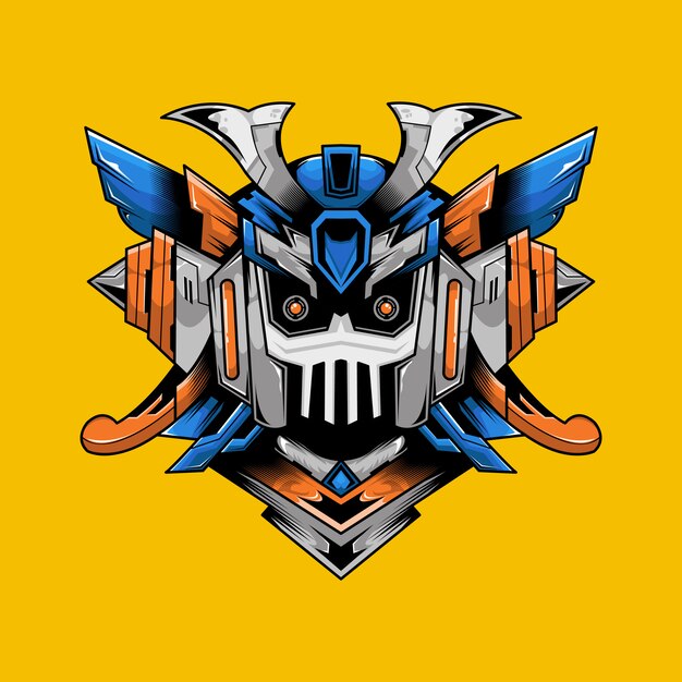 Ilustración de cráneo mecha max