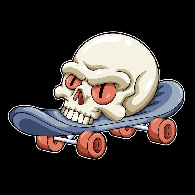Ilustración del cráneo de la patineta