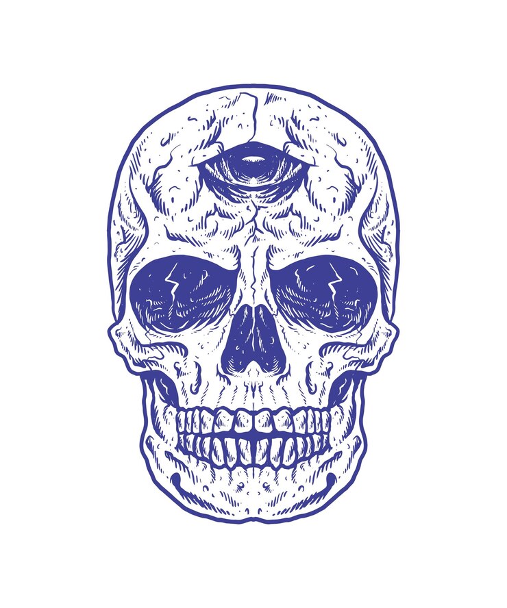 ilustración del cráneo del tercer ojo