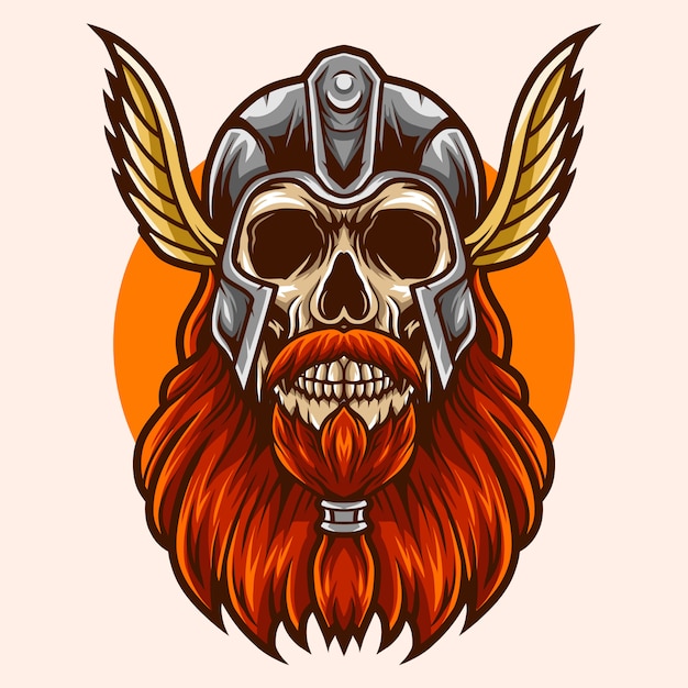 Ilustración de cráneo de vaquero aislado sobre fondo blanco.
