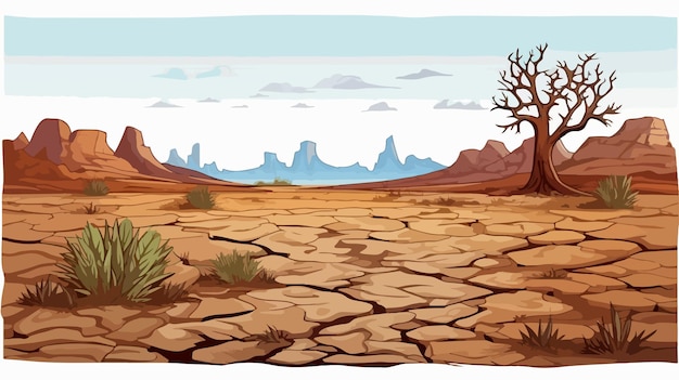 Ilustración creativa de dibujos animados sobre el concepto de la sequía