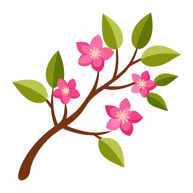 Ilustración creativa flores y hojas de colores sobre un fondo blanco