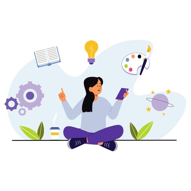 Ilustración creativa de resolución de problemas e innovación para uso digital