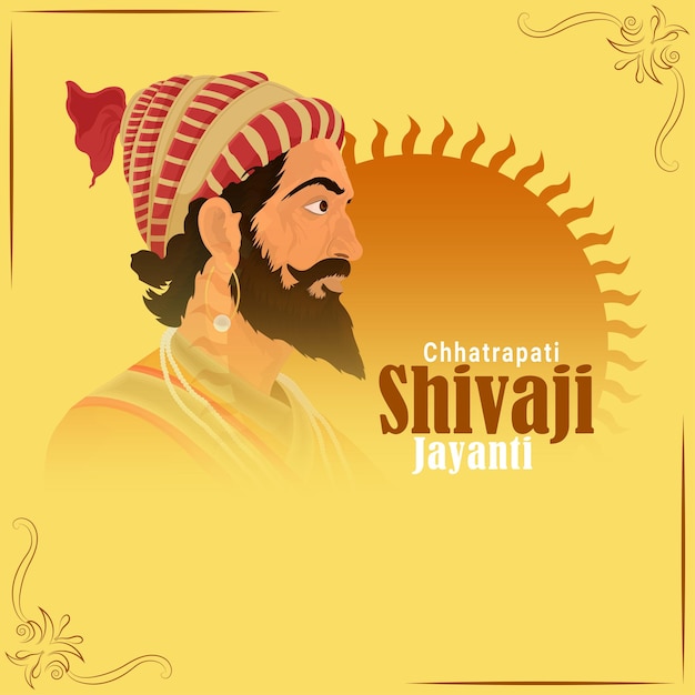 Ilustración creativa de shivaji maharaj jayanti.