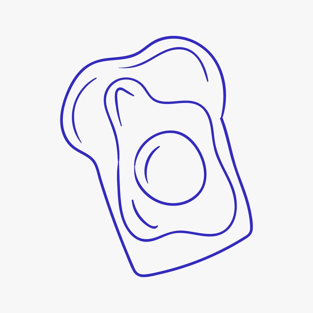 Ilustración creativa de tostadas con un huevo frito en la parte superior capturada en un estilo minimalista