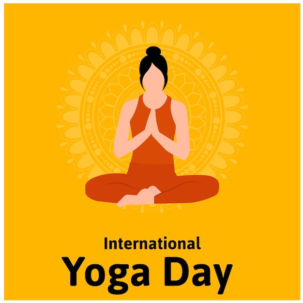 Ilustración creativa del vector de celebración del día internacional del yoga