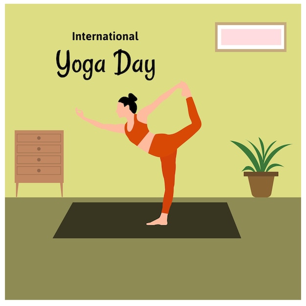 Ilustración creativa del vector de celebración del día internacional del yoga