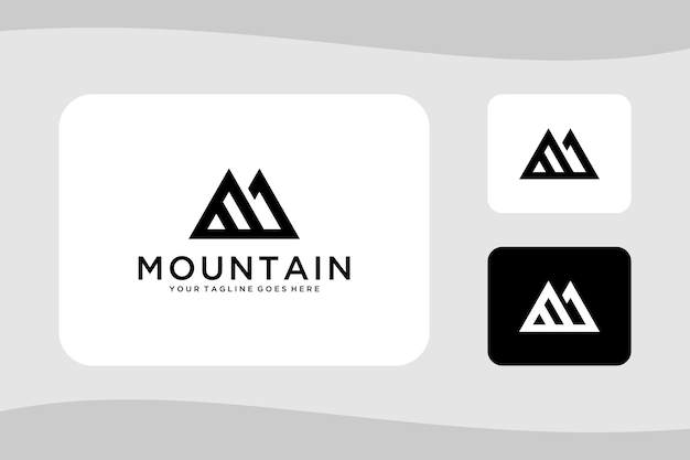 Ilustración creativa Vector de diseño de logotipo de montaña geométrica simple