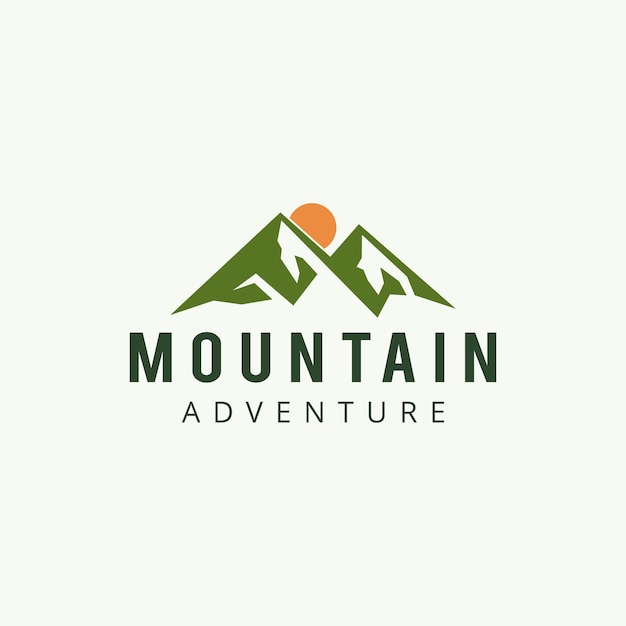 Ilustración creativa Vector de diseño de logotipo de montaña simple