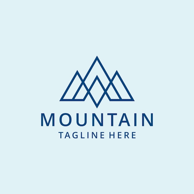 Ilustración creativa Vector de diseño de logotipo de montaña simple