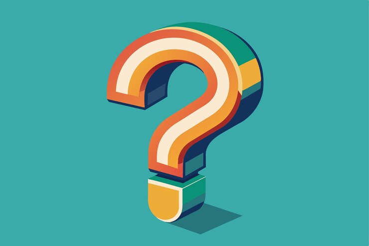 Vector una ilustración creativa y vibrante de un signo de pregunta ideal para proyectos de diseño personalizables preguntas ilustración semi plana personalizable