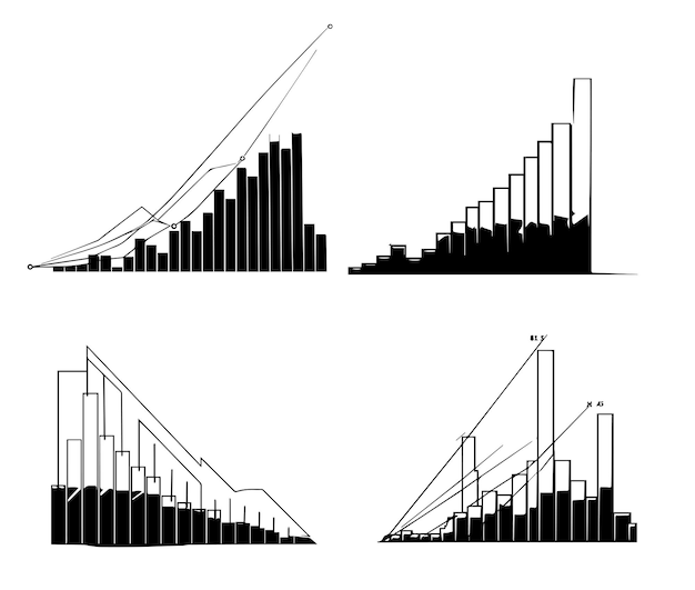 Ilustración del crecimiento mínimo del gráfico de la línea de tendencia